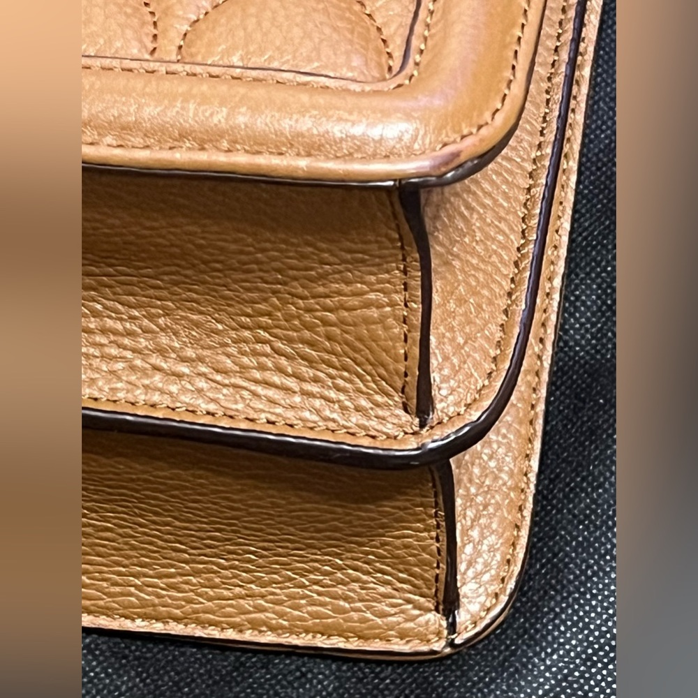Vera Bradley Genuine Leather Lydia Satchel Cognac - Picture 10 of 14
